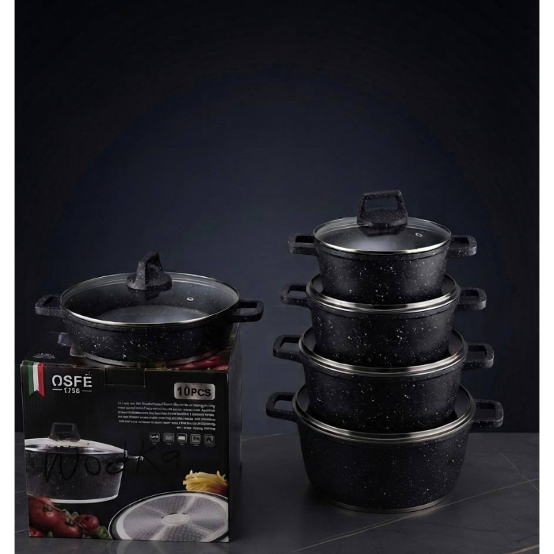 OSFE 1758 10PCS GRANITE COOKWARE WODKA