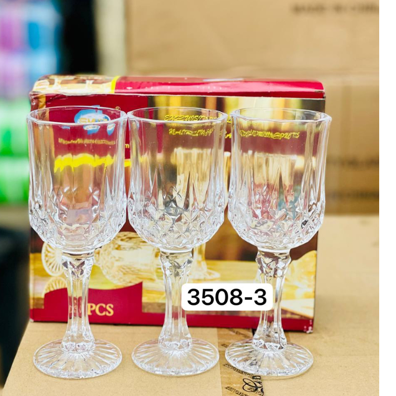 SMP 3PCS EXZUISITE GLASS CUP G3508-3