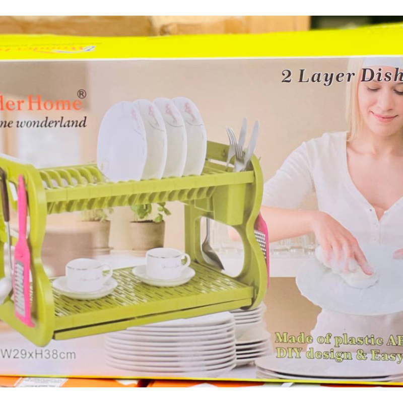 WH 2LAYER B SHAPE PLASTIC DISH RACK