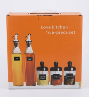 five pieces oil bottle kitchen set