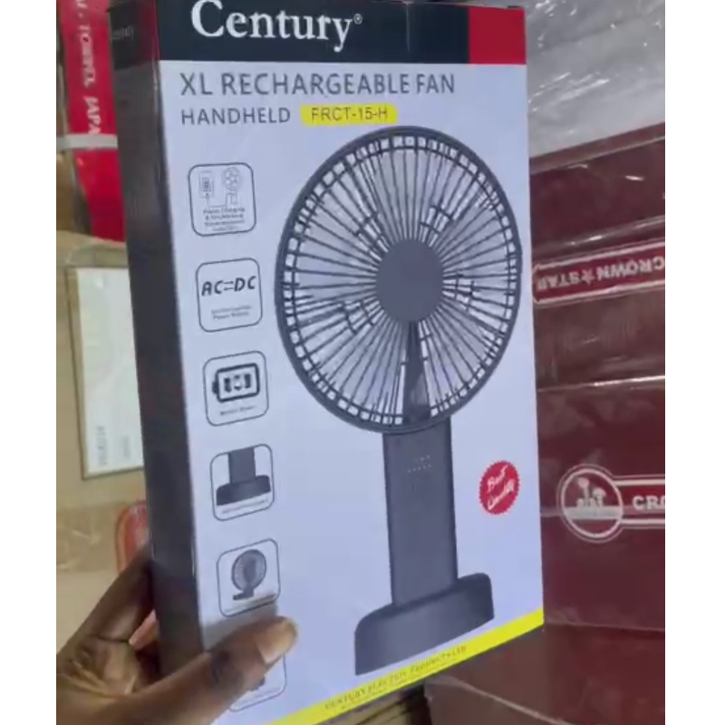CENTURY RECHARGEABLE TABLE FAN 6INCHES FRCT-15H