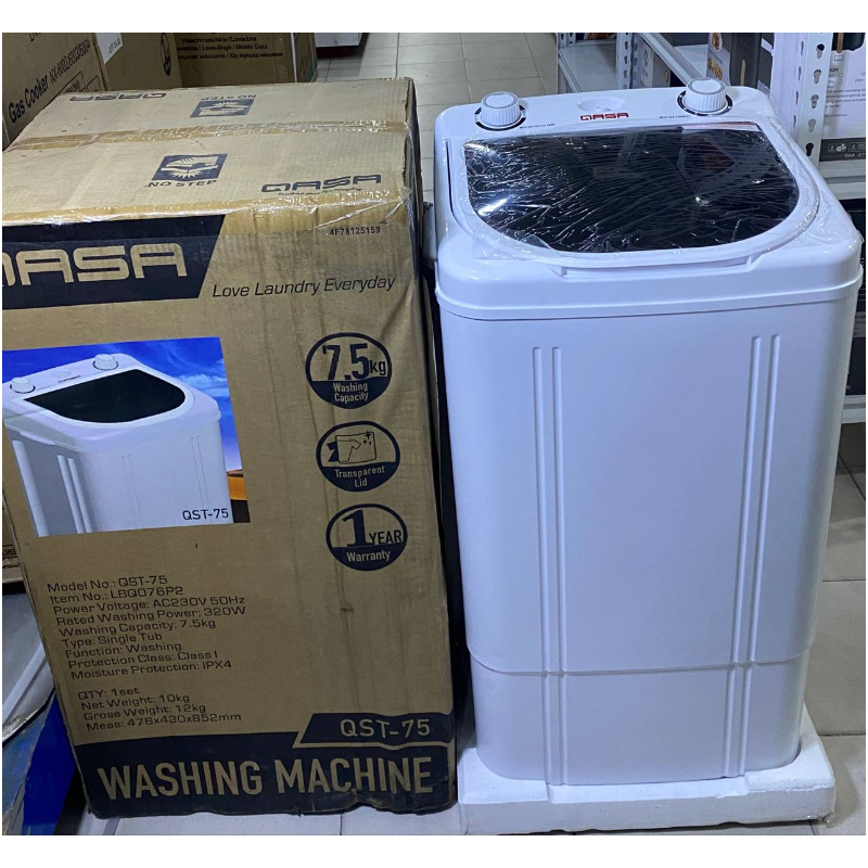 QASA WASHING MACHINE 7.5KG SINGLE TUB QST-75