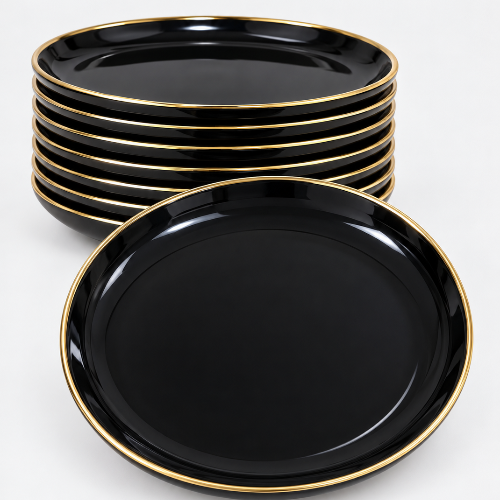 Smp ddp201-10 10 black plate gold edge