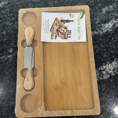 Wooden cheese board set medium