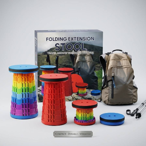 Folding extension stool