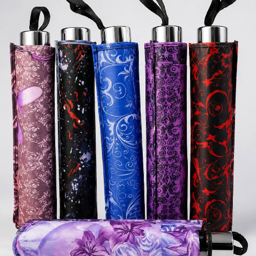 Transparent bag foldable umbrellla