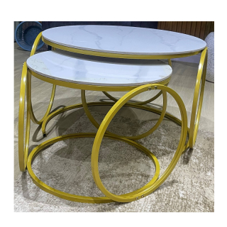 circle base marble center table  2 in 1 892-5/6