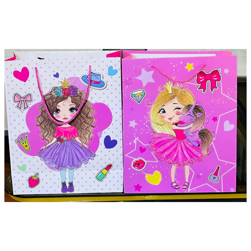 PINK AND RED PAPER BAG