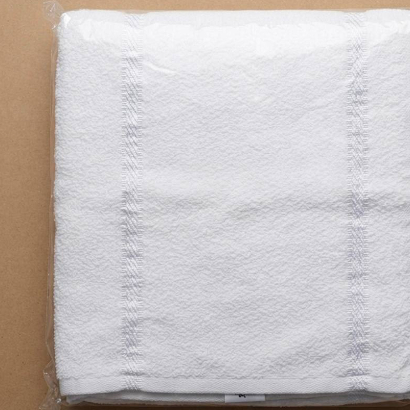 WHITE SILVER LINED FACE TOWEL