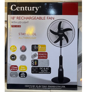 Century Rechargeable Fan 45m 18 inches