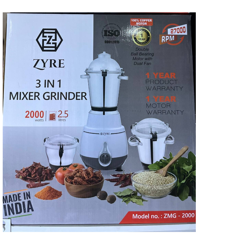 ZYRE 3 IN 1 MIXER GRINDER ZMG-2000